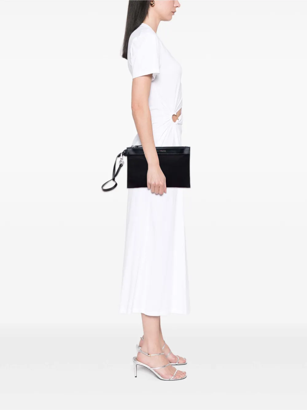 Pre-owned Prada 2000-2025 Canvas Canapa Clutch Bag In Black