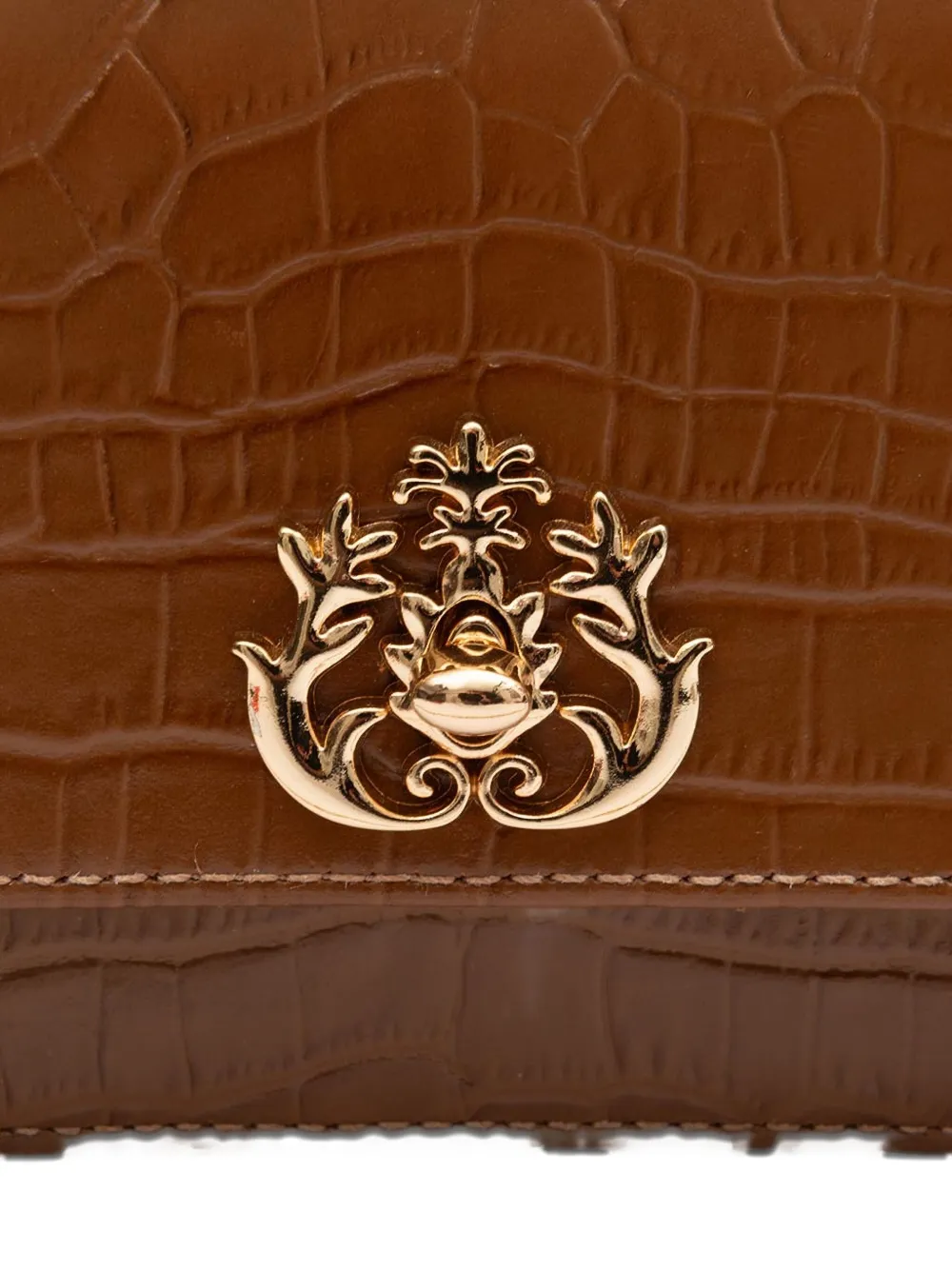 &isla Forever Crocodile-embossed Chain Mini Bag In Brown
