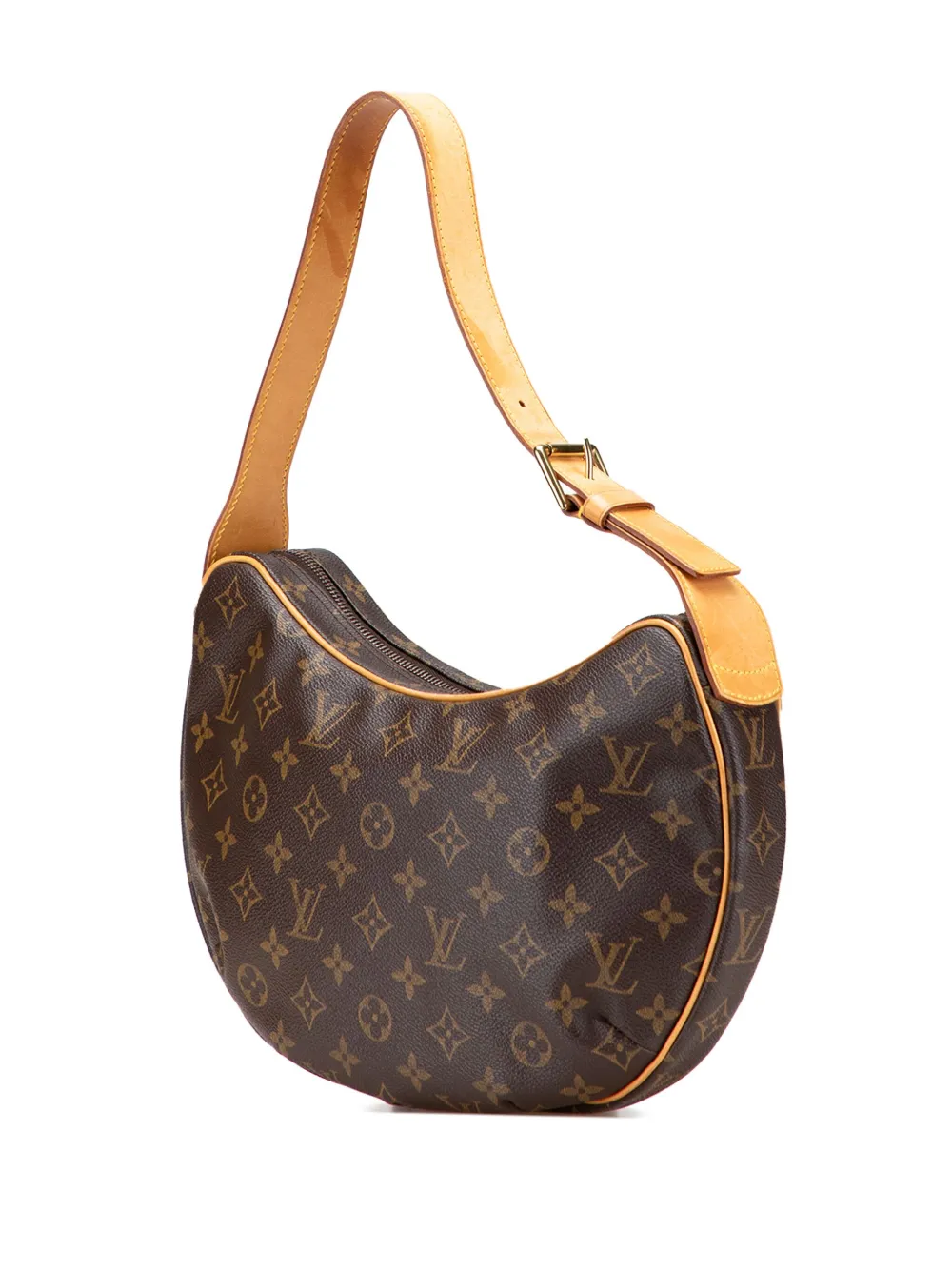 Pre-owned Louis Vuitton 2003 Monogram Croissant Mm Hobo Bag In Brown