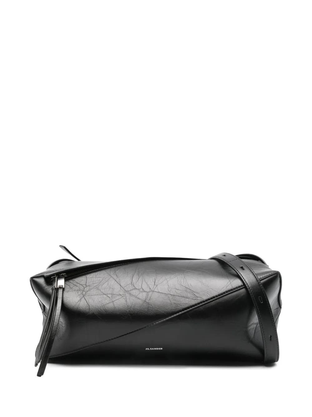Jil Sander Logo-print Leather Tote Bag In Black