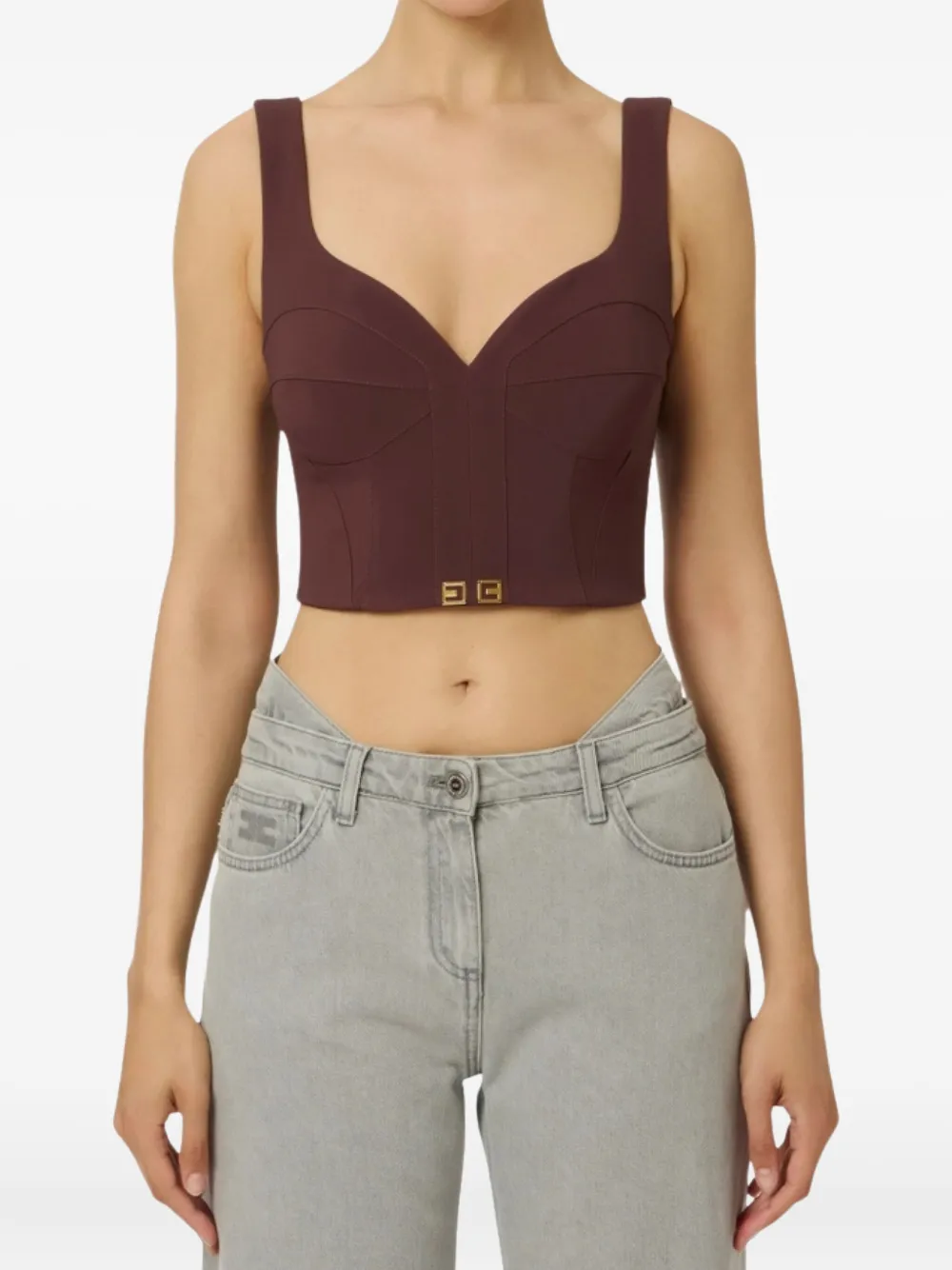 Elisabetta Franchi corset-style top - Rood