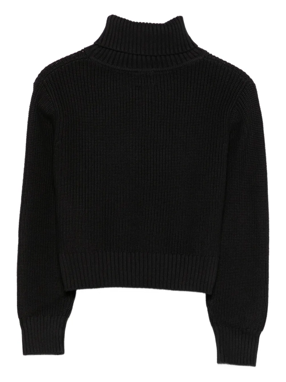 Aspesi Turtleneck Ribbed Sweater In Black