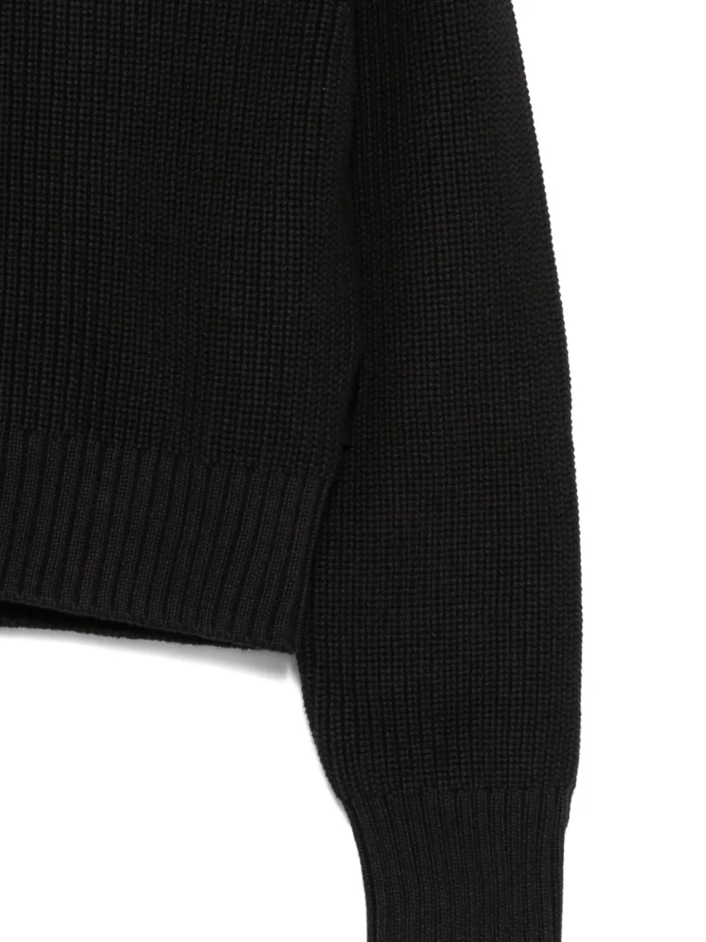 Aspesi Turtleneck Ribbed Sweater In Black