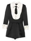 Elisabetta Franchi neck-tie playsuit - Black