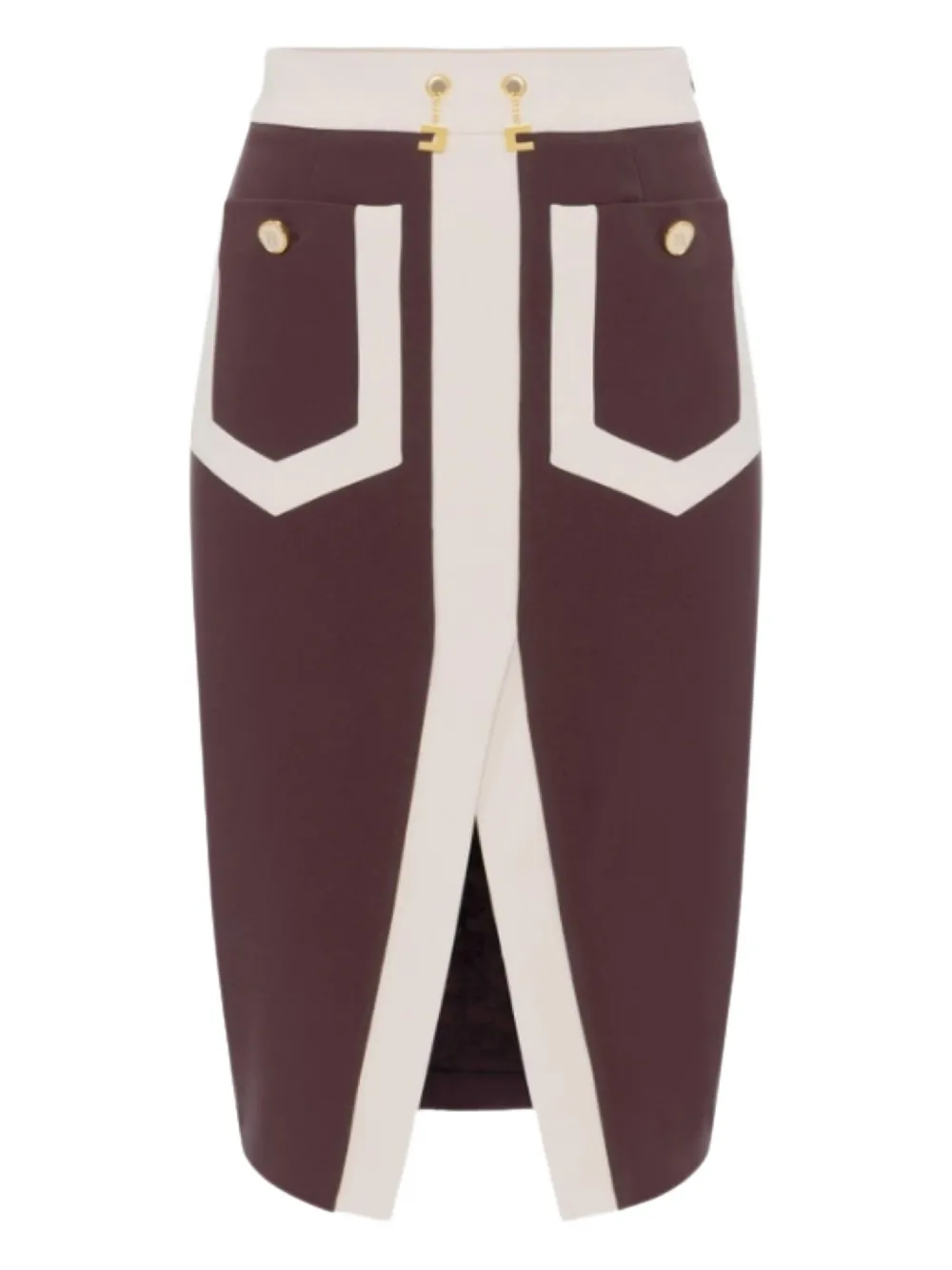 Elisabetta Franchi Patch-pocket Midi Skirt In Red