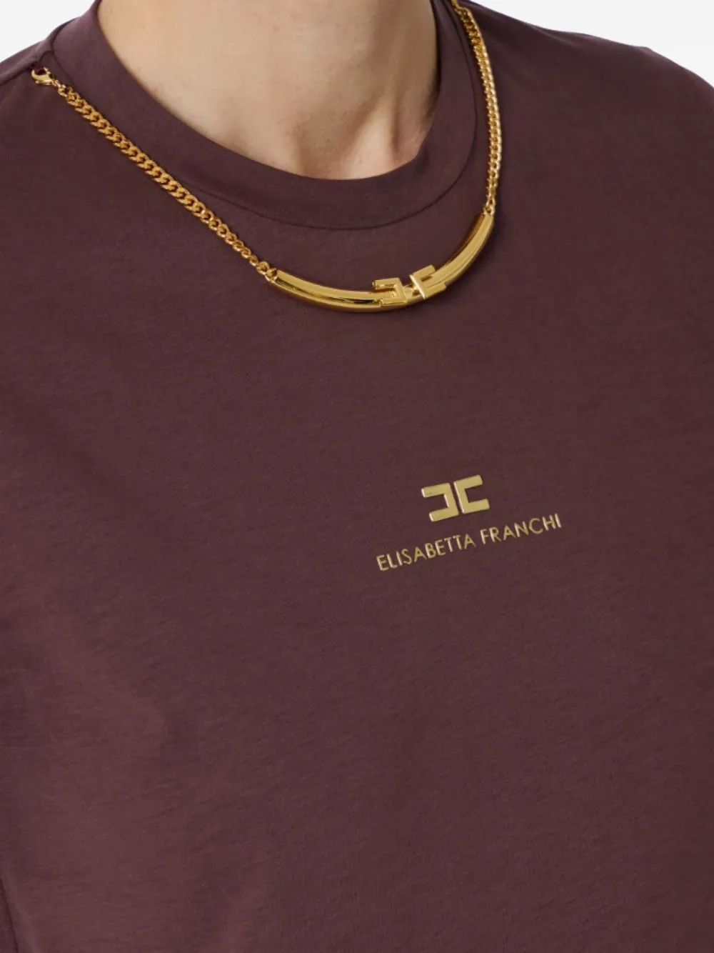 Elisabetta Franchi gold-chain embellished T-shirt | T-Shirts & Jersey Shirts | Image 2