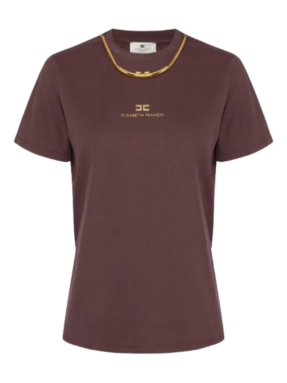 Elisabetta Franchi gold-chain embellished T-shirt | Red | Image 1