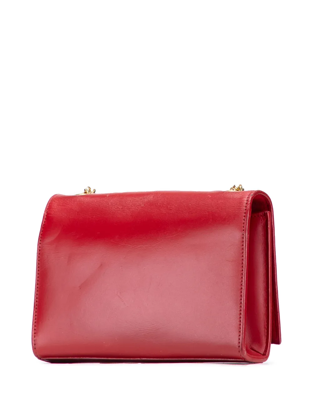 Pre-owned Saint Laurent 2013 Small Leather Monogram Kate Tassel Crossbody Bag In Red