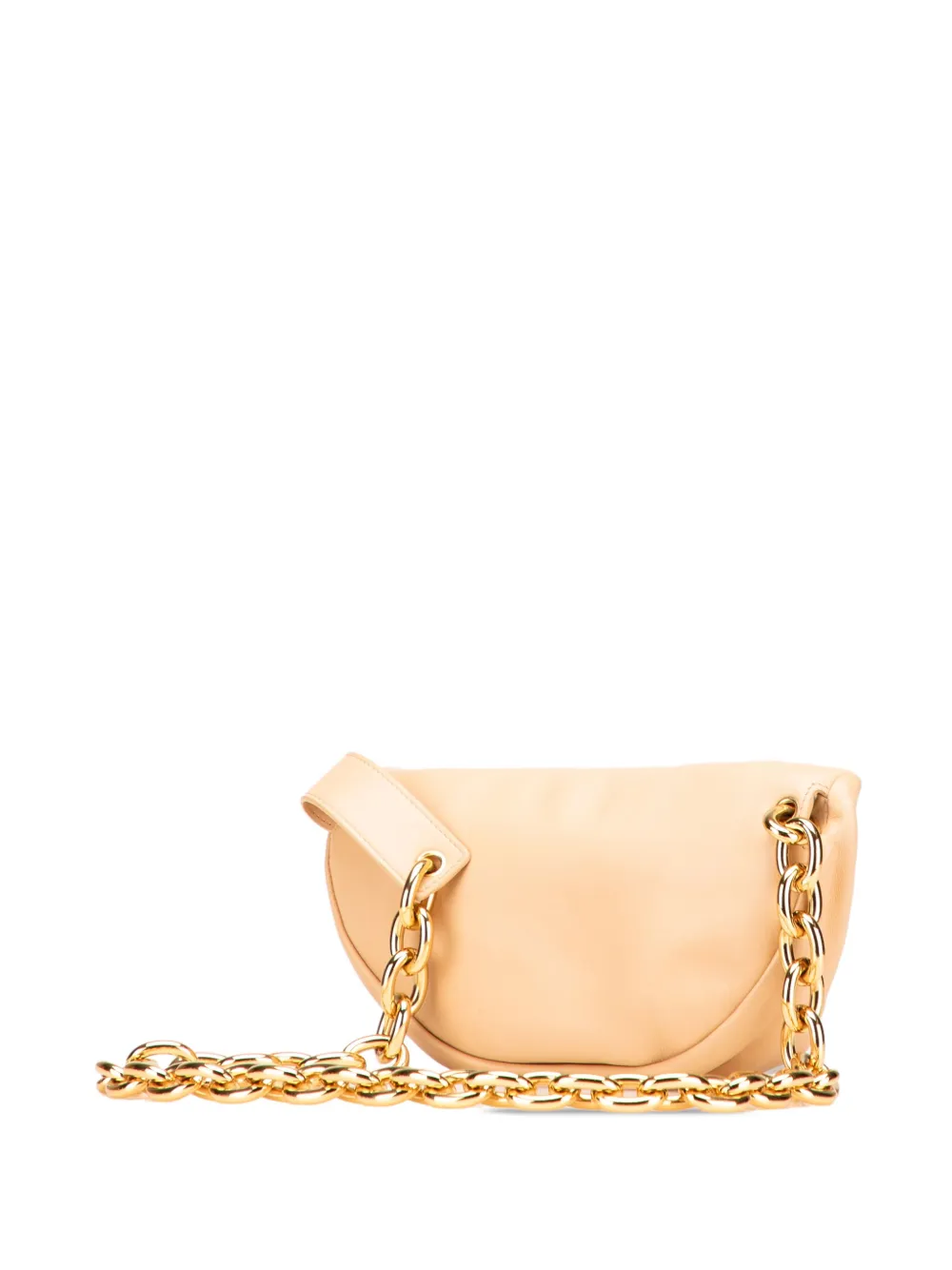Pre-owned Bottega Veneta 2012-2025 Lambskin Chain Pouch Belt Bag In Brown