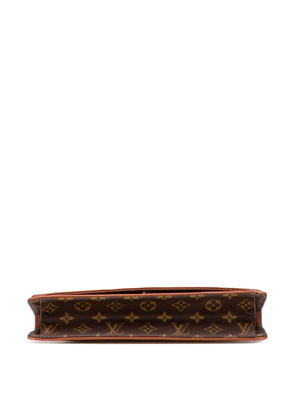 Pre-owned Louis Vuitton 1988 Monogram Pochette Dame Gm Clutch Bag In Brown