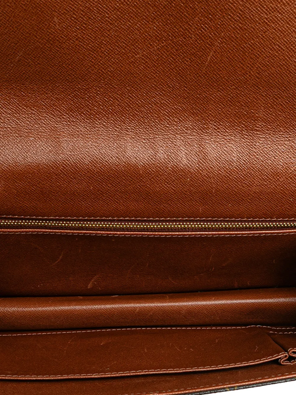 Pre-owned Louis Vuitton 1988 Monogram Pochette Dame Gm Clutch Bag In Brown