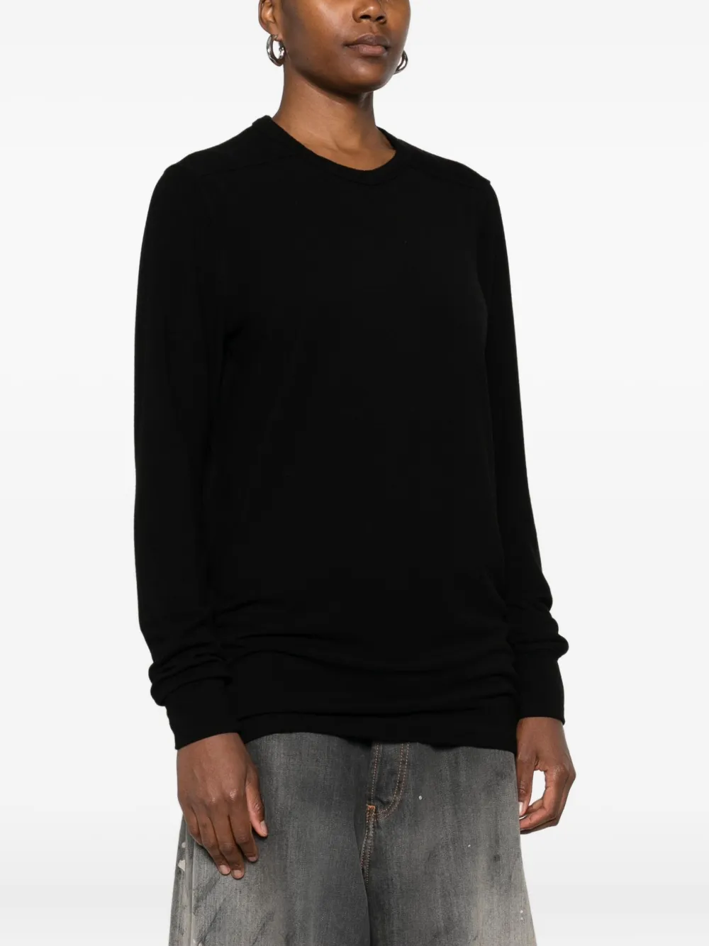 Rick Owens T-shirt met lange mouwen Zwart