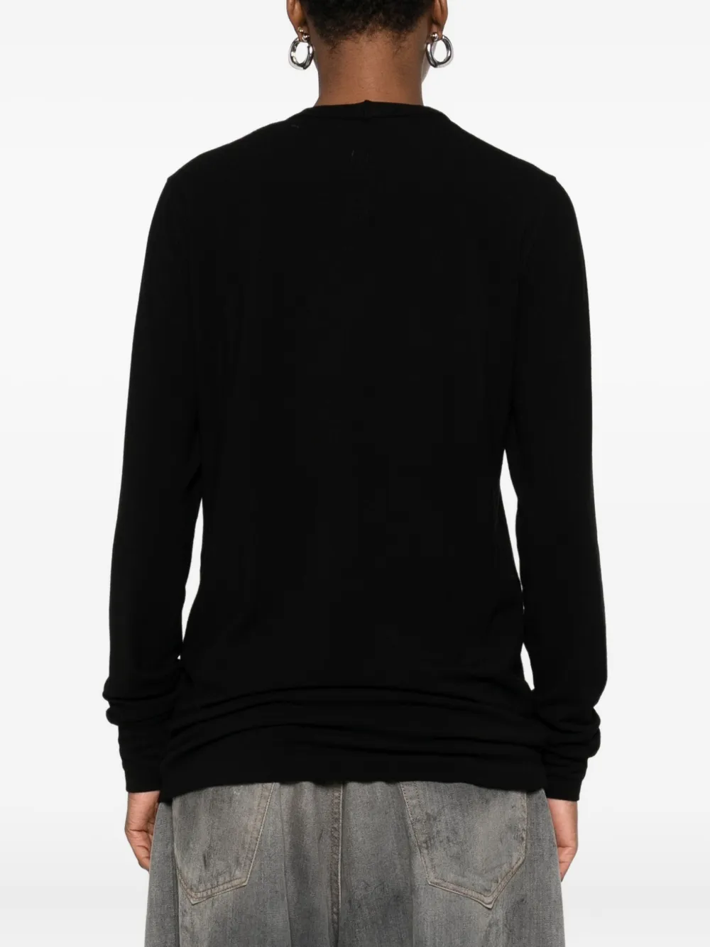 Rick Owens T-shirt met lange mouwen Zwart