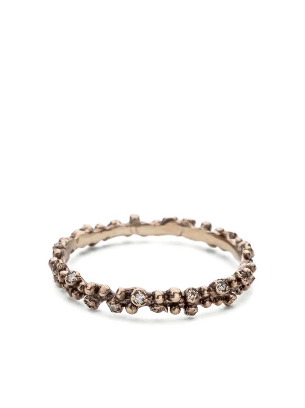 Noguchi Sand Diamond-cluster Ring In Gold