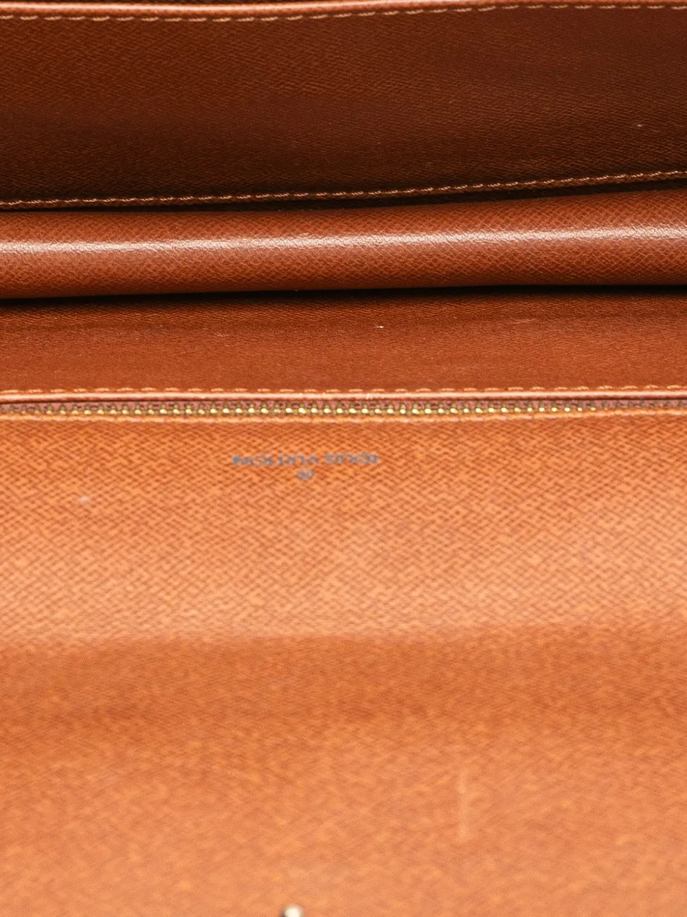 Pre-owned Louis Vuitton 1990 Monogram Pochette Dame Gm Clutch Bag In Brown