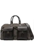 Barba corduroy leather-trimmed duffle bag - Brown