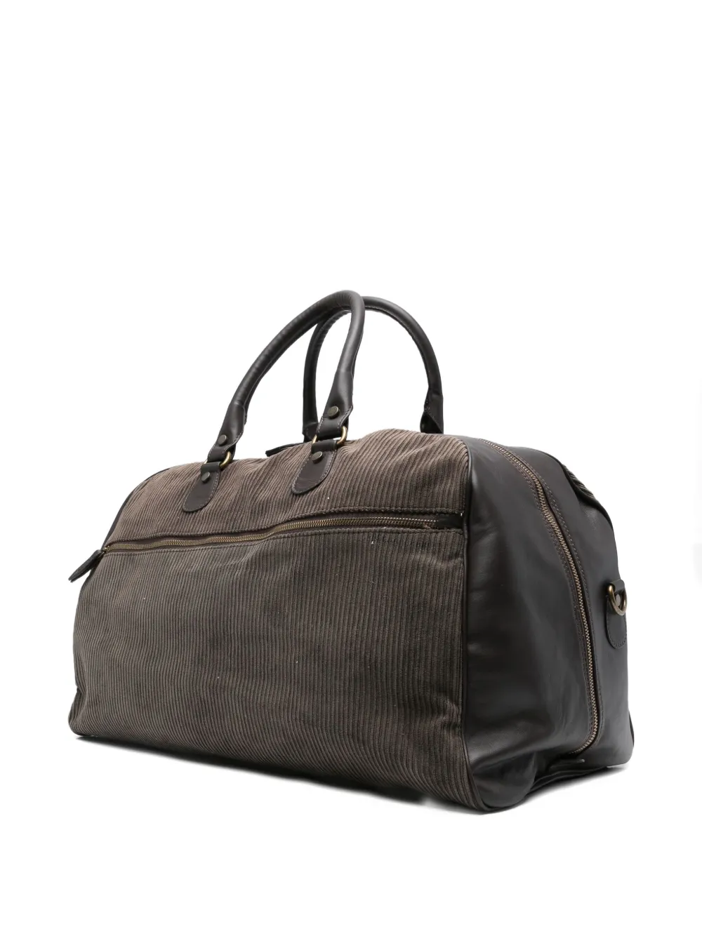 Barba corduroy leather-trimmed duffle bag | Image 2