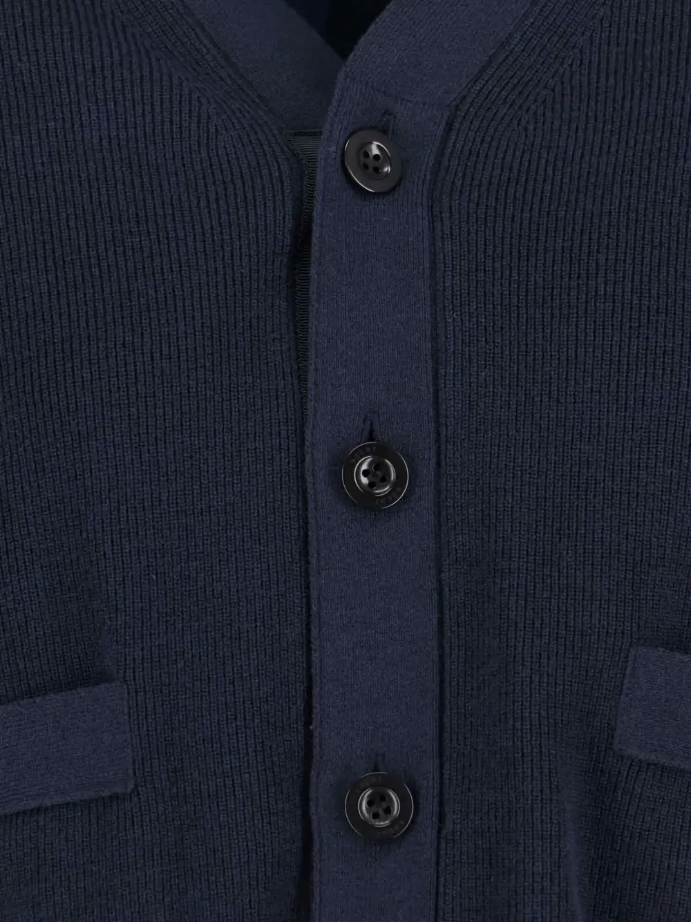 sacai buttoned denim-layered cardigan Blauw