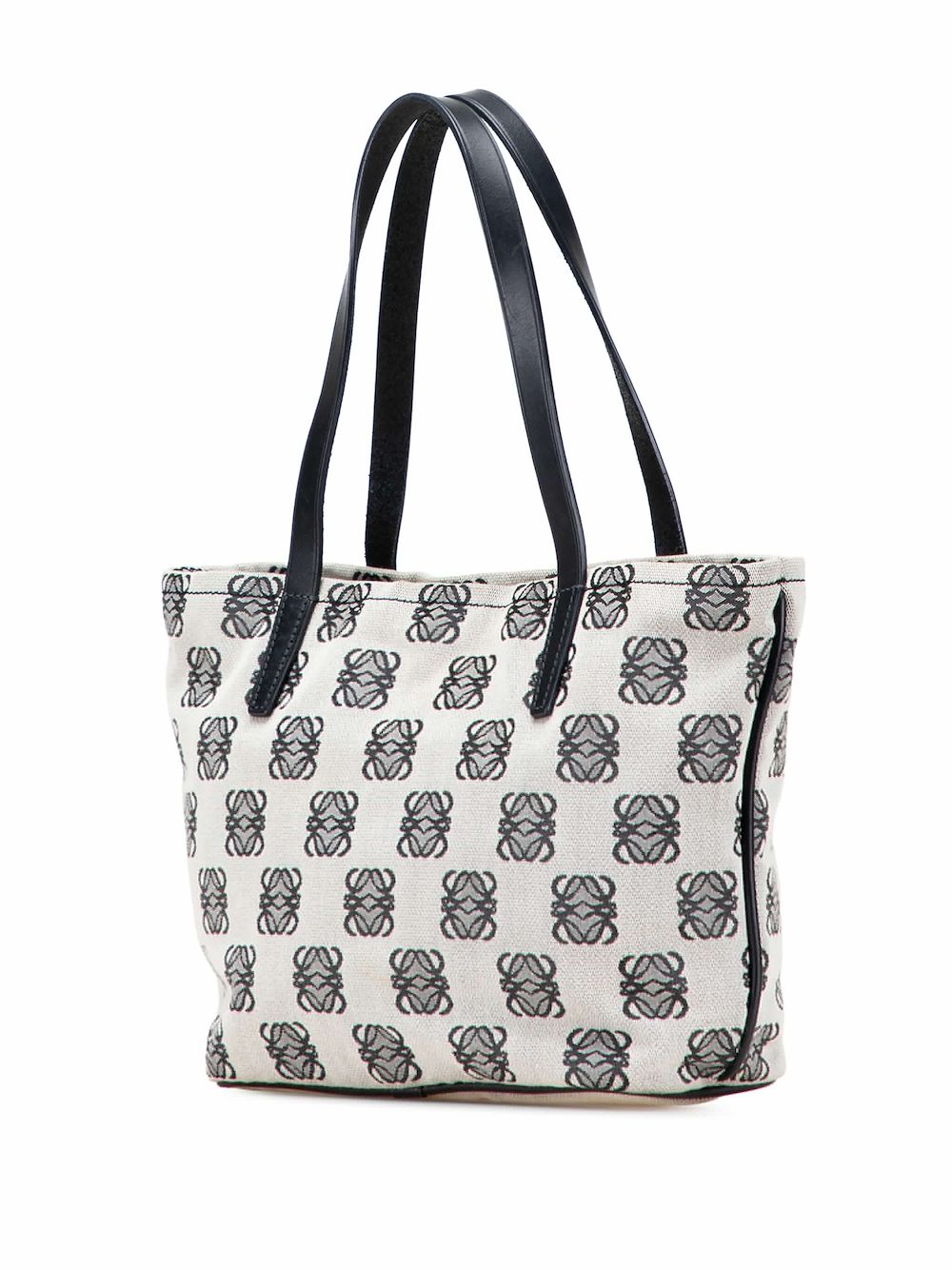 Pre-owned Loewe 2009 Anagram Canvas Tote Bag In Gray