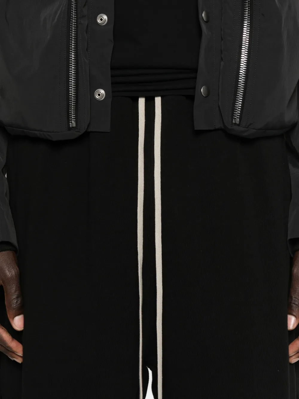 Rick Owens Cotton Pusher Shorts In Black