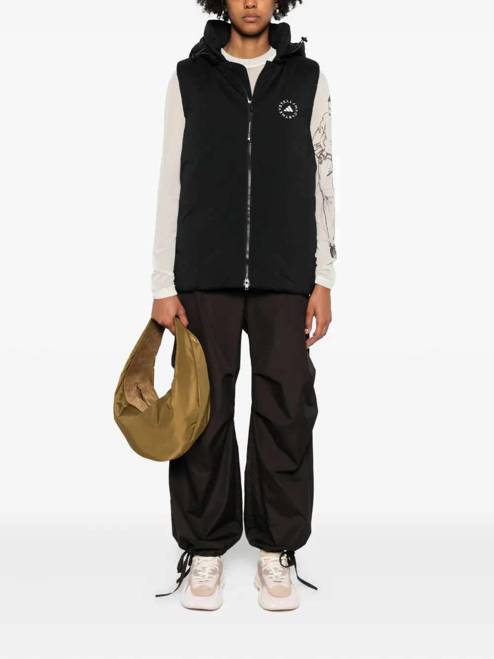 adidas by Stella McCartney hooded zip-front waistcoat | Waistcoats & Gilets | Image 2