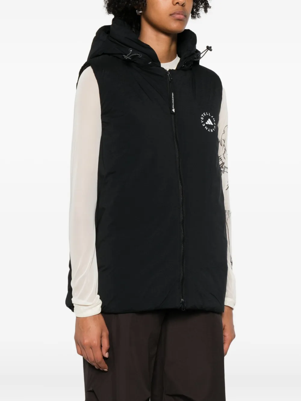 Adidas By Stella Mccartney Adidas By Stella Mc Cartney Hooded Vest In Black