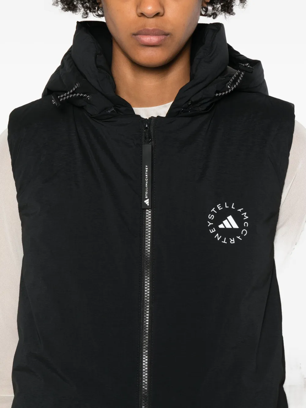 Adidas By Stella Mccartney Adidas By Stella Mc Cartney Hooded Vest In Black
