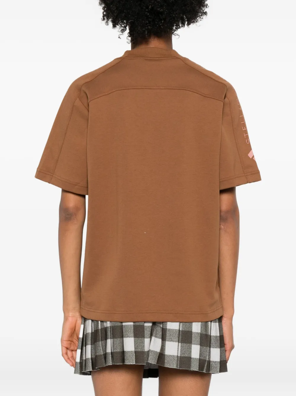 adidas by Stella McCartney T-shirt met logoprint Bruin