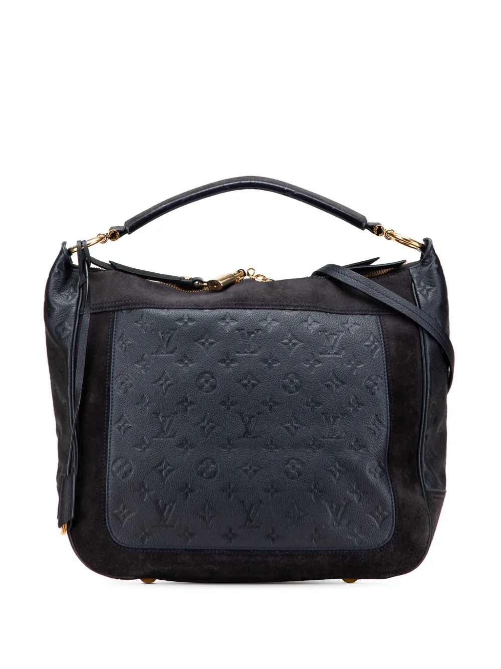 Pre-owned Louis Vuitton 2012 Monogram Empreinte Audacieuse Mm Satchel In Blue