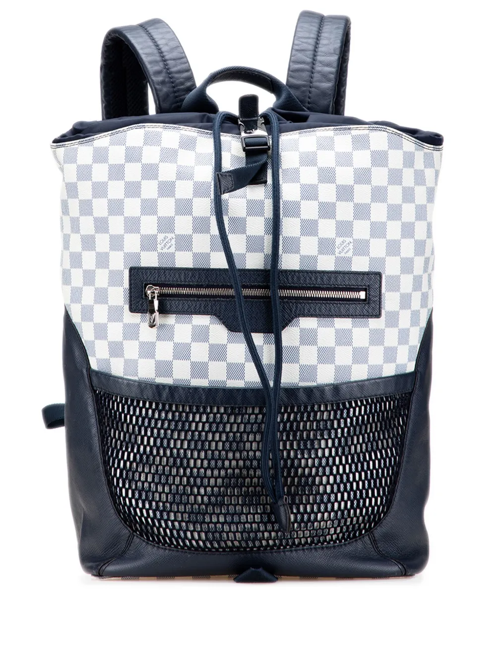Pre-owned Louis Vuitton 2018 Damier Azur Coastline Matchpoint Backpack In White