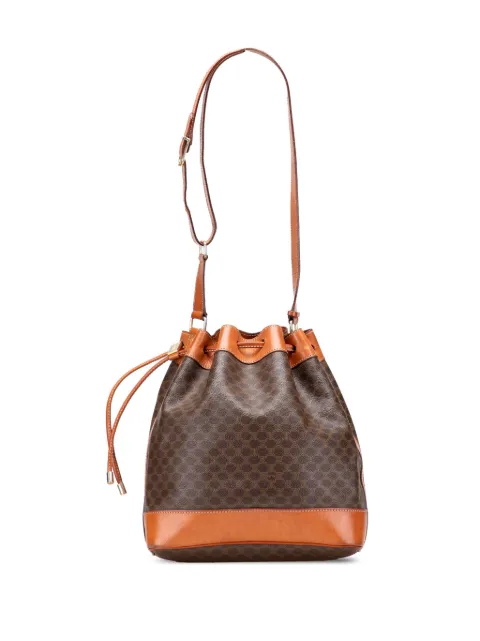 Céline Pre-Owned 2009 Macadam Coated Canvas Drawstring bucket bag