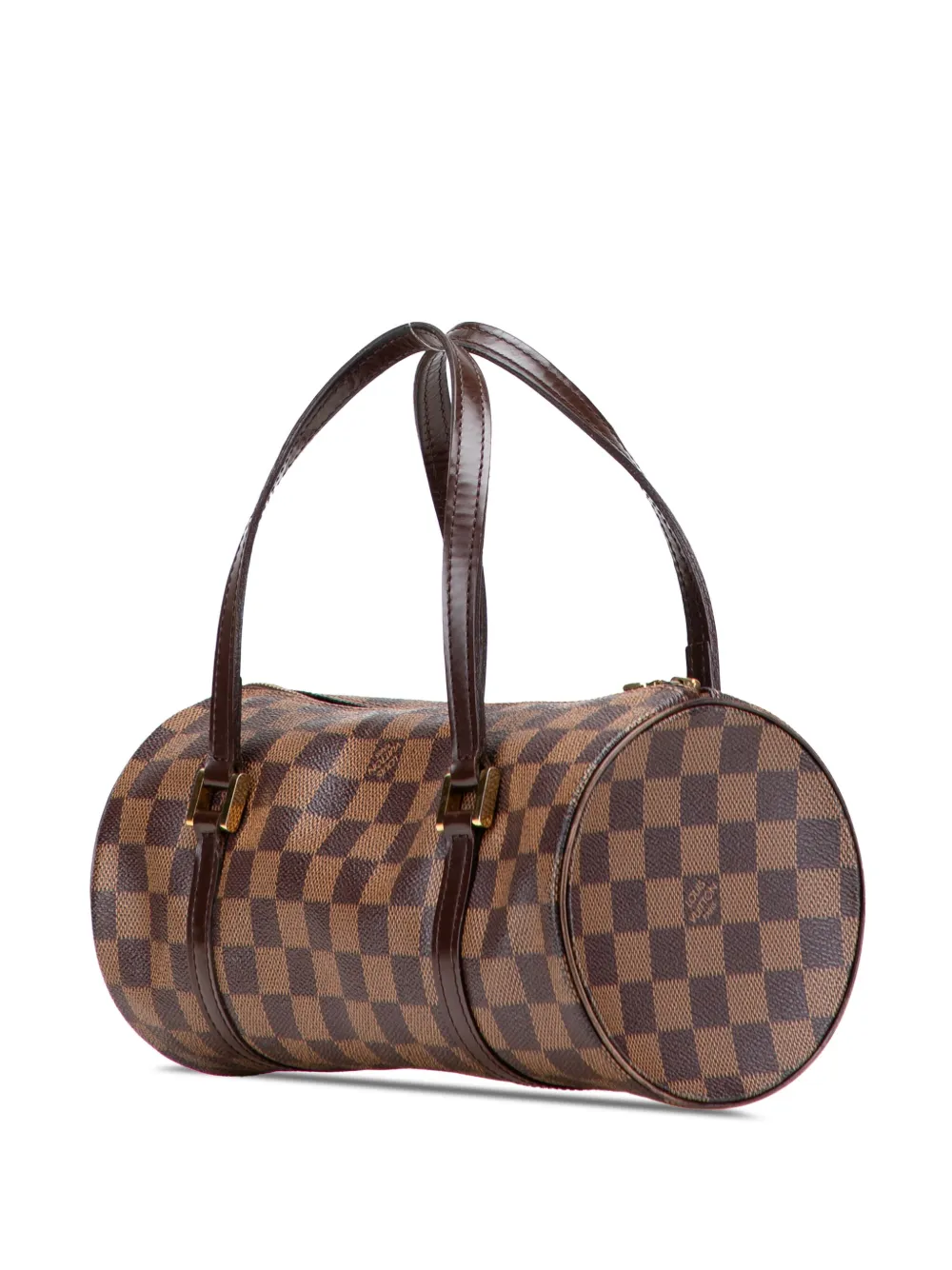 Pre-owned Louis Vuitton 2004 Damier Ebene Papillon 26 Handbag In Brown