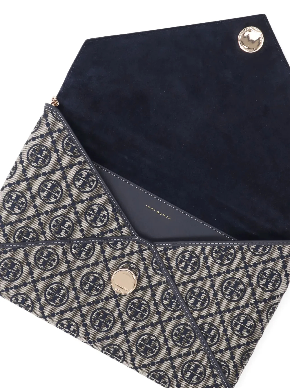 Tory Burch monogram envelope clutch Blauw