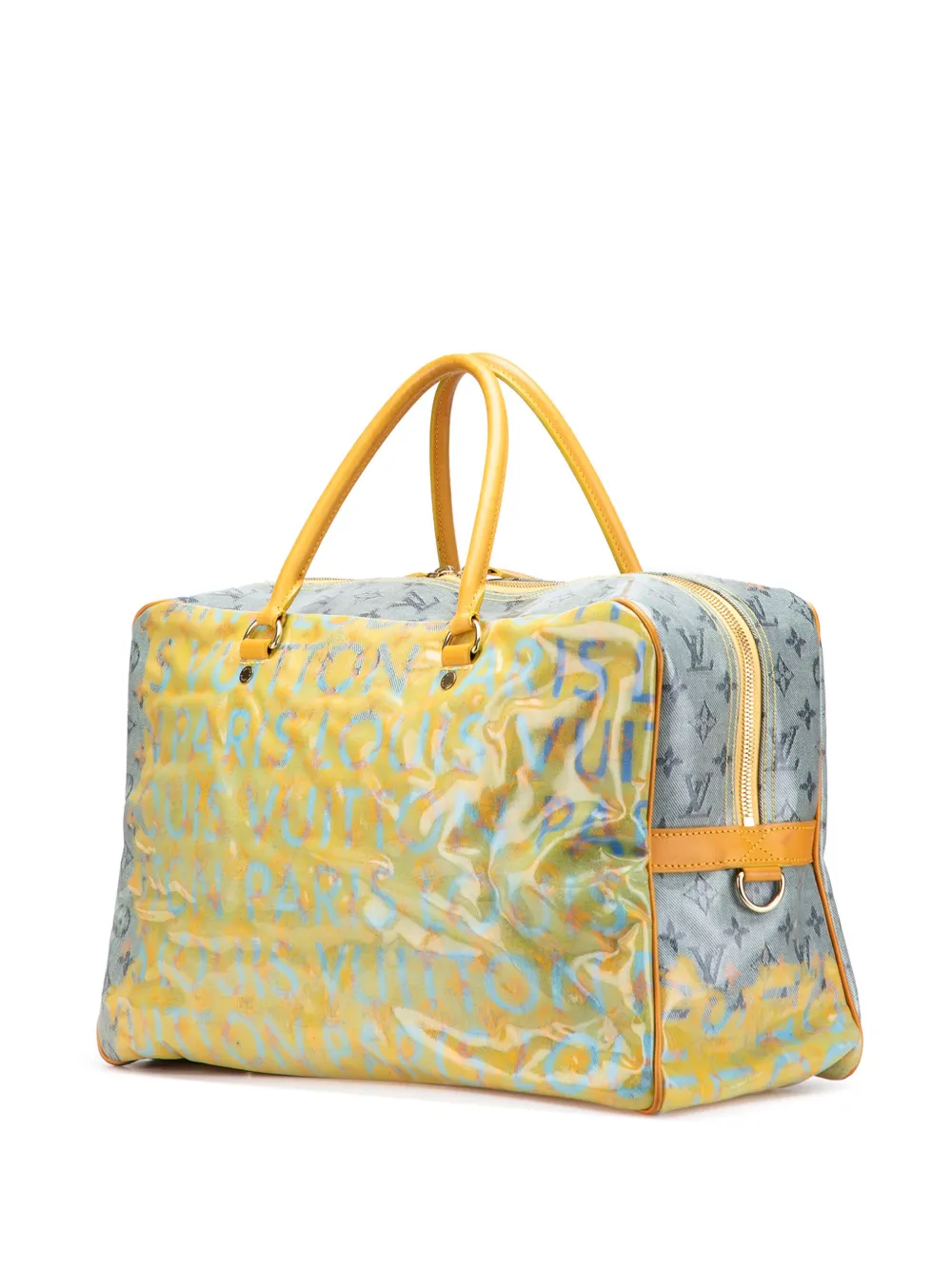 Pre-owned Louis Vuitton 2008 Monogram Pulp Line Weekender Gm Travel Bag In White