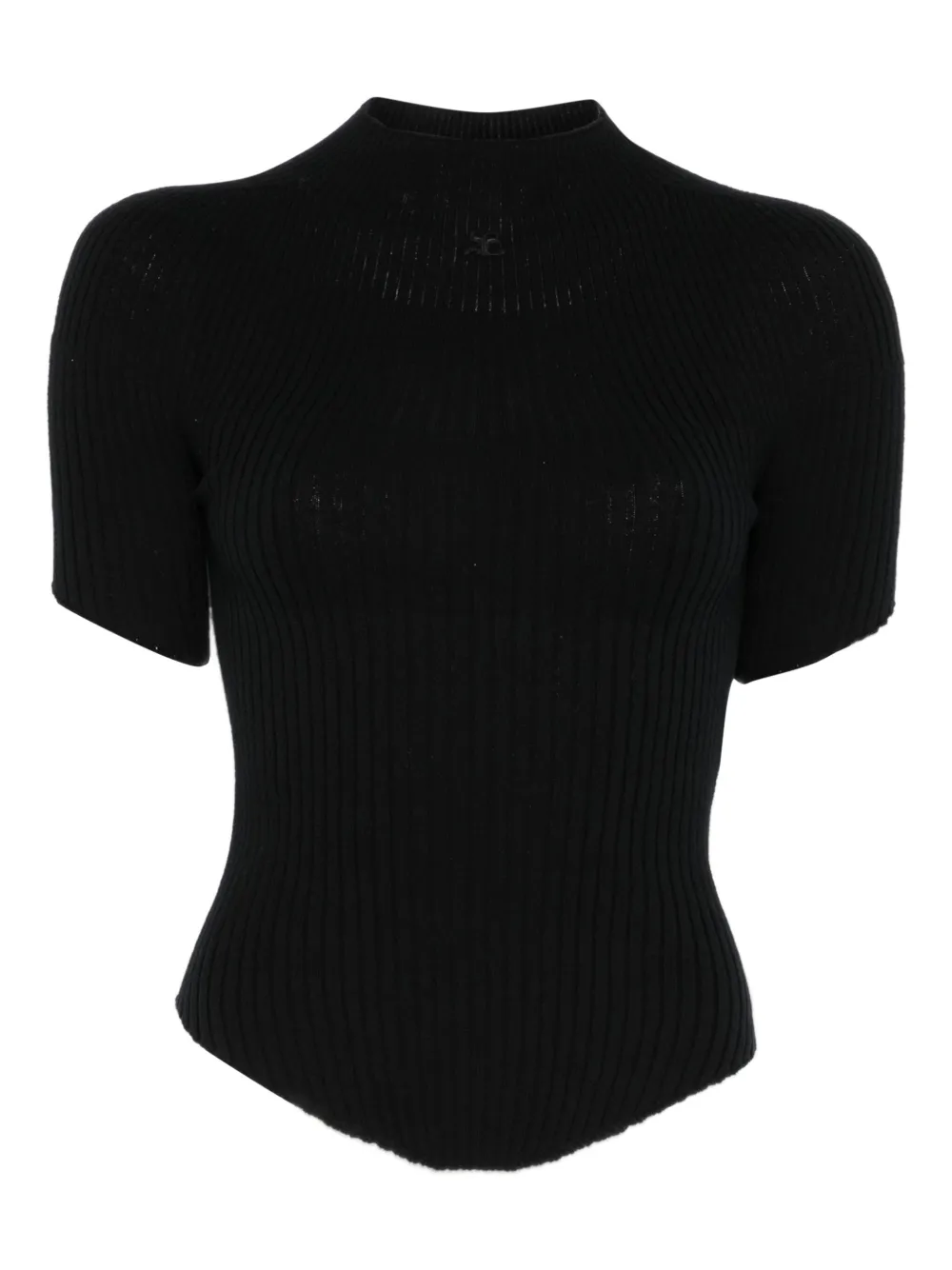 Courrèges ribbed t-shirt | Black | Image 1