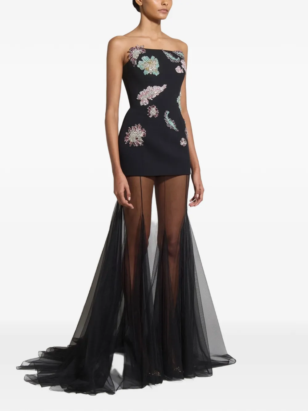  Zuhair Murad Tulle Long Skirt - Black 
