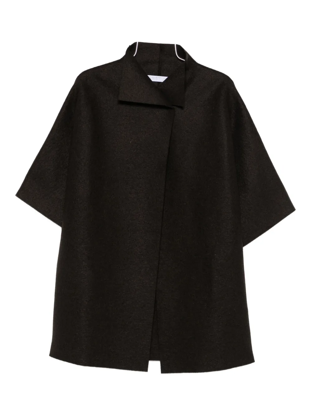 Harris Wharf London Short-sleeve Collared Coat In Brown