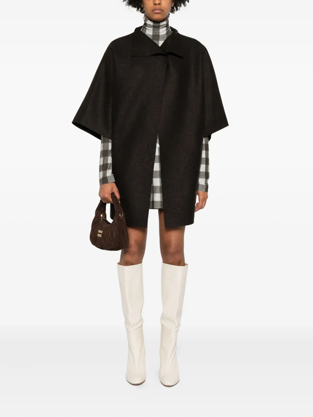 Harris Wharf London short-sleeve collared coat - Bruin