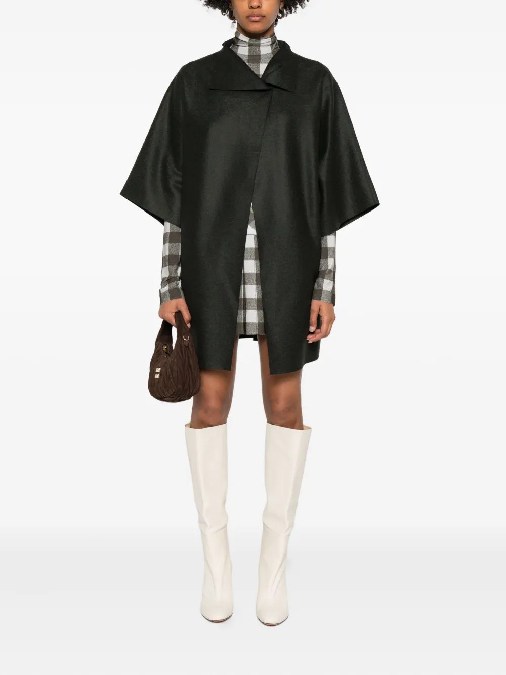 Harris Wharf London short-sleeve collared coat - Groen