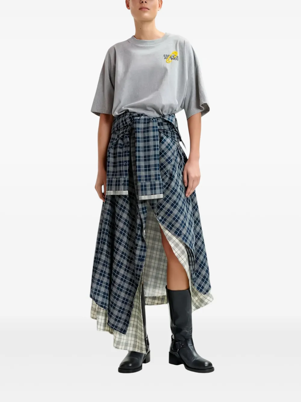 Essentiel Antwerp asymmetric plaid skirt | Asymmetric & Draped Skirts | Image 2
