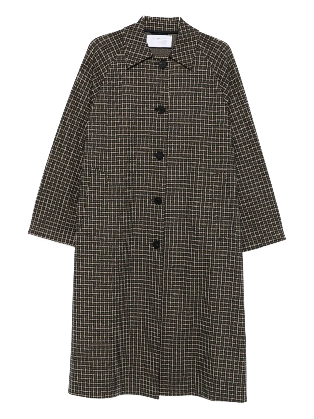 Harris Wharf London Checked Button Coat In Green