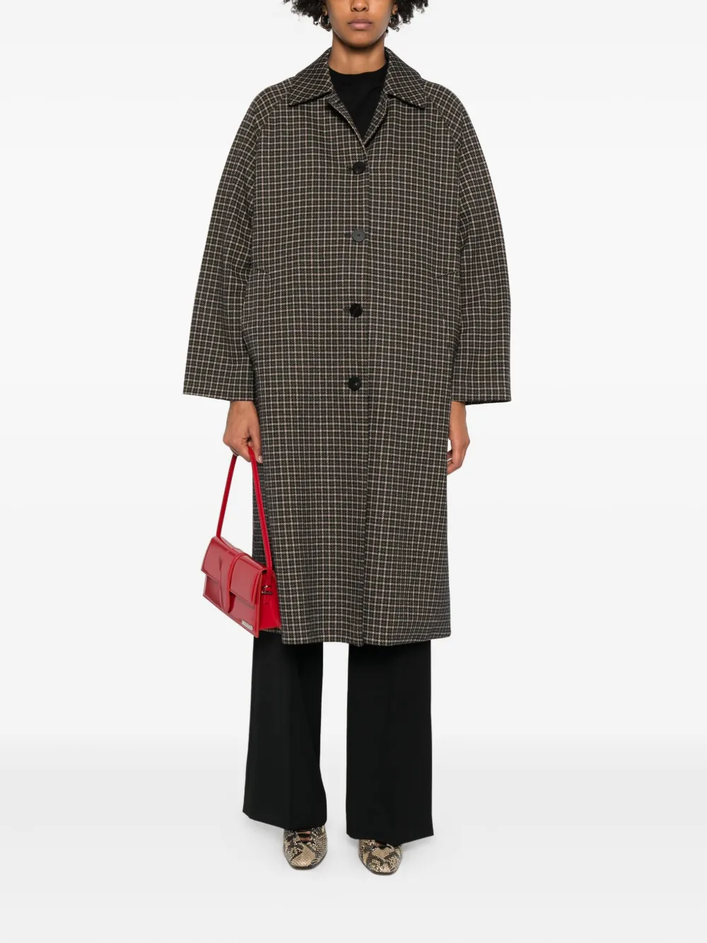 Harris Wharf London checked button coat | Single Breasted Coats | Image 2
