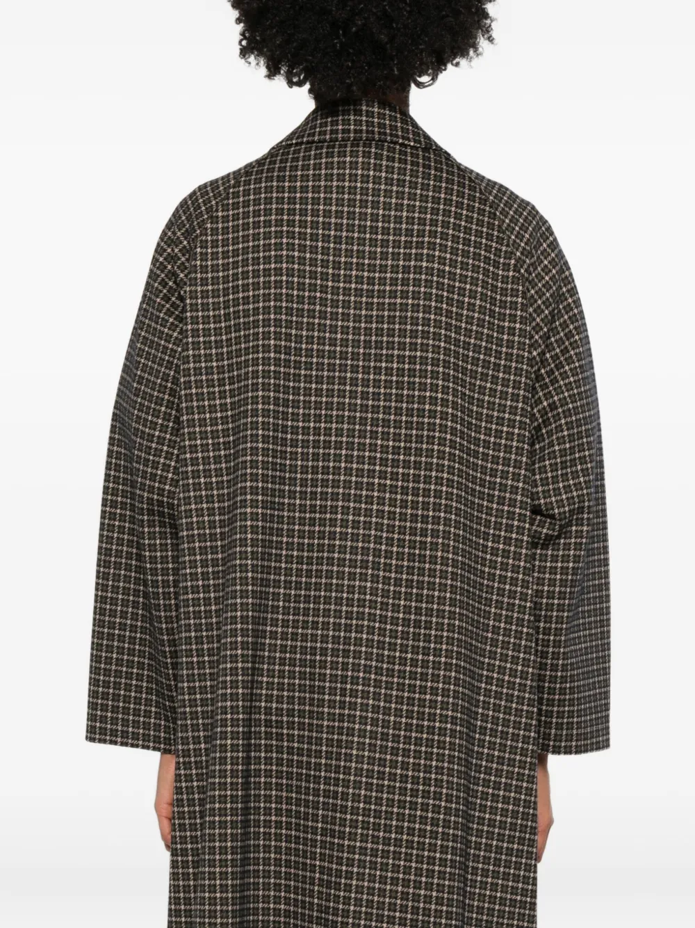 Harris Wharf London Checked Button Coat In Green