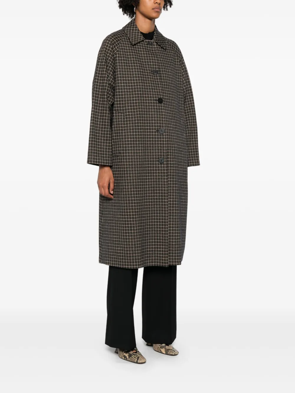 Harris Wharf London Geruite jas met knopen Groen