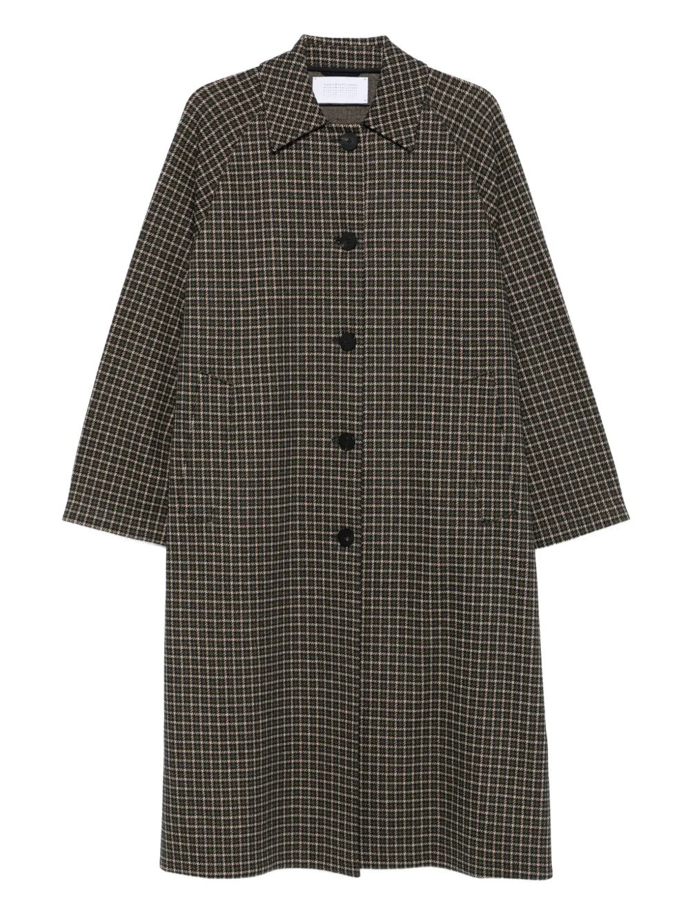 Harris Wharf London checked button coat | Green | Image 1