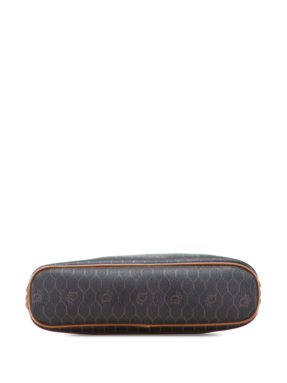 Pre-owned Dior 20th Century Honeycomb Coated Canvas Dome Handbag In Black
