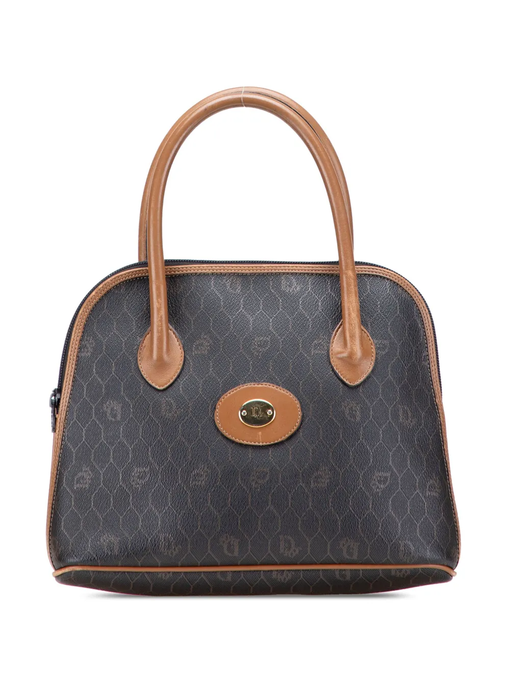 Christian Dior Pre-Owned 20th Century Honeycomb Coated Canvas Dome Christian Dior Pre-Owned 20th Century Honeycomb Coated Canvas Dome
