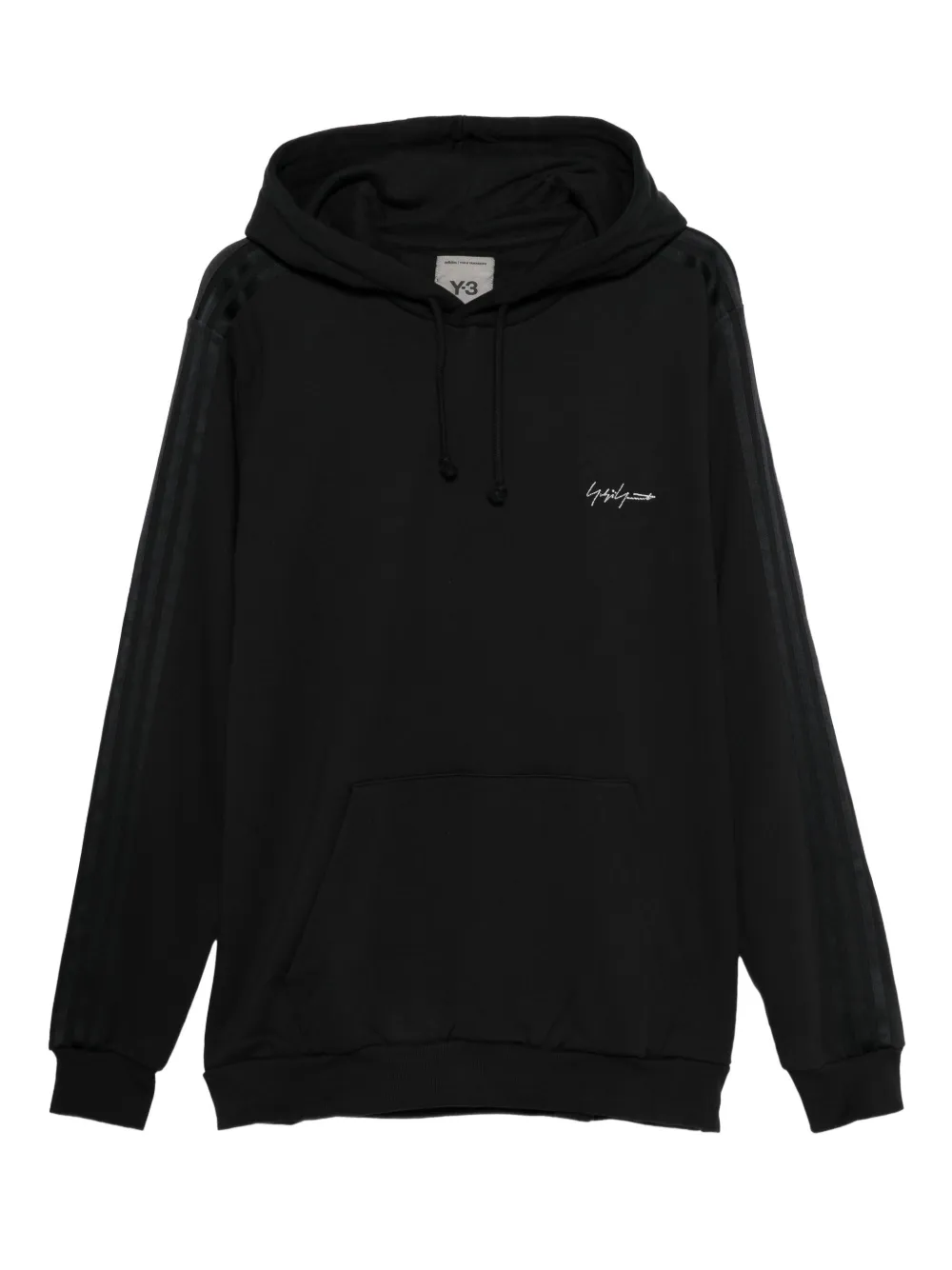 Yohji Yamamoto logo-embroidered hoodie | Black | Image 1