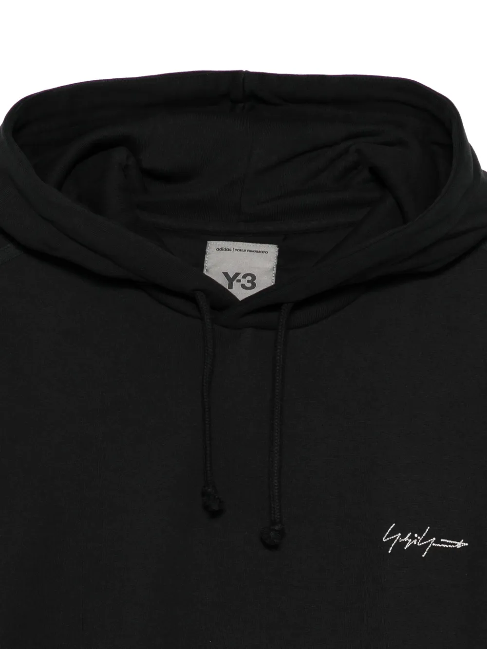 Yohji Yamamoto Logo-embroidered Hoodie In Black