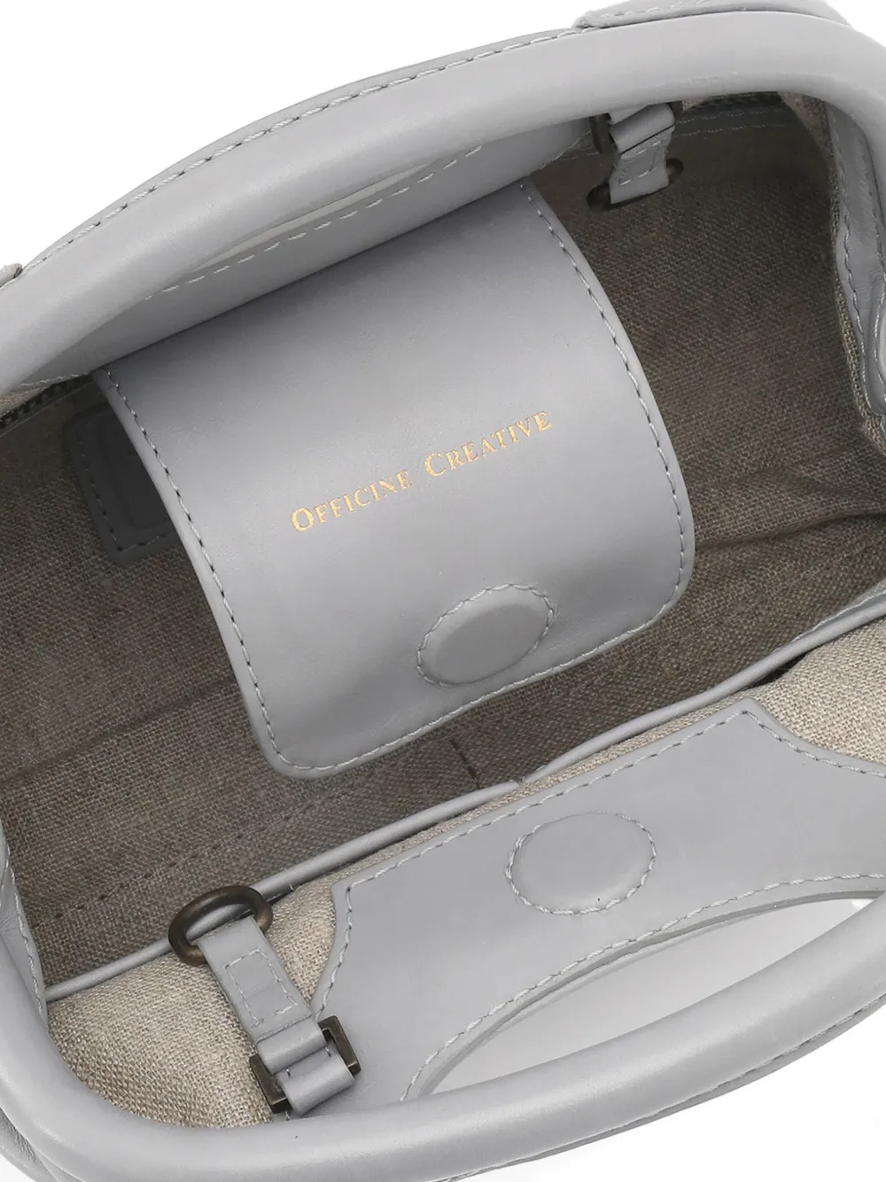 Officine Creative Leather Shoulder Bag In Gray